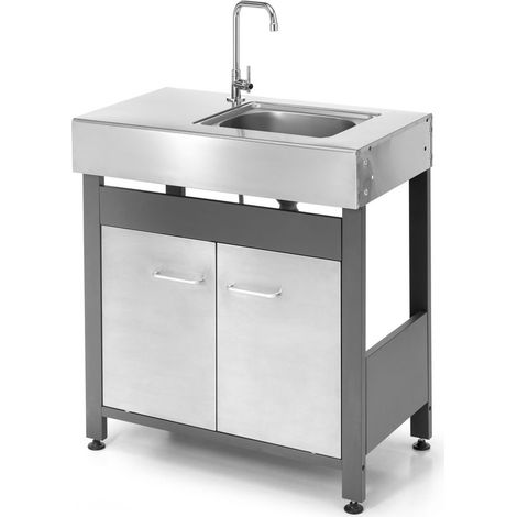 Évier pour barbecue en acier inoxydable Dimensions : 45,5 x L 78,2 x H 113 cm Fabriqué en Italie (1/2)