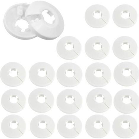 – Lot de 20 cache tuyaux radiateur 16 mm – Rosaces en plastique pour tuyaux de 15 à 17 mm – Installation facile avec système de clic - 20pcs