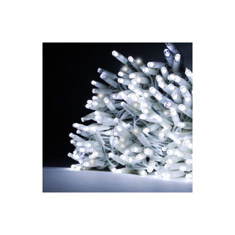 LUCCIKA stringa catena 5 metri serie 50 luci di Natale a Maxi Led Tutto Flash Bianco Ghiaccio per uso esterno ed interno professionale senza alimentatore (1/5)