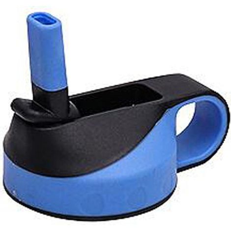 Bouteille d'eau isotherme universelle bleue à paille et bouchon à clapet (1/5)
