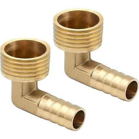 Brass Barb Fittings Elbow Pipe Barb Fitting 90 Degree Barb Male Thread Elbow Pipe Brass 1/2" for Water, Fuel, Air (10mm) (1/2)