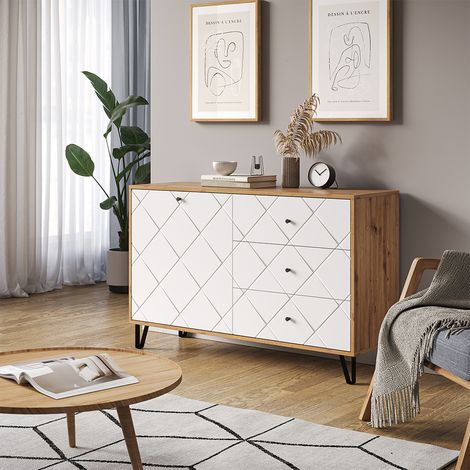 Commode avec tiroirs Nizza, Chêne Artisan, 128x78cm, Vicco (1/5)