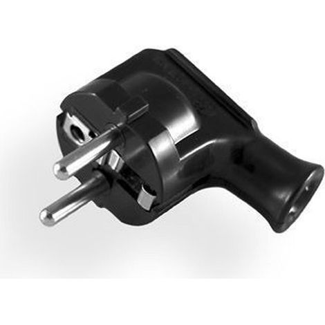 Unischuko schwarzer Winkelstecker mit Erdung Elgotech WT-35-2 (1/4)
