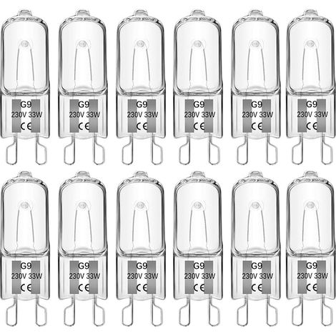Ampoule Halogène G9 33W 230V Blanc Chaud 2700K 460LM, Ampoules Capsule G9 pour Four, Micro-ondes, Plafonniers, Lampes Murales
