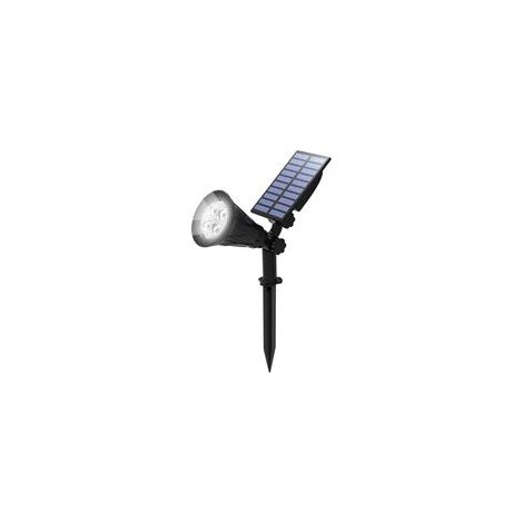 Projecteur solaire extérieur étanche IP65 – 4 LED 6000K blanc froid – Angle réglable 180° – Installation murale ou au sol (1/5)