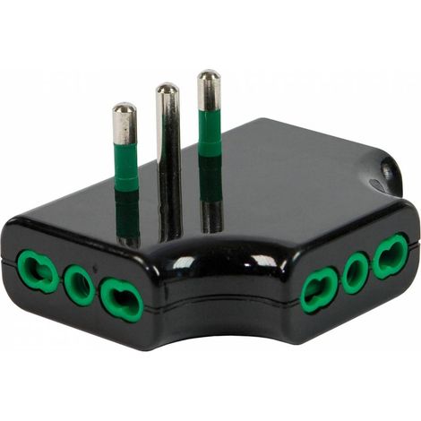 FME 82.221 ADATTATORE 16A 2P+T 3 PRESE 2P+T BIP NERO