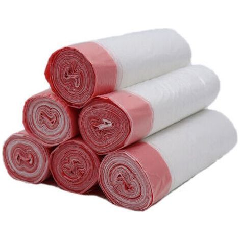 Packung mit 120 transparenten 50-Liter-Müllsäcken mit Kordelzug – Maße 45 x 50 cm – Besonders strapazierfähiges Plastik mit Doppelnähten (1/5)