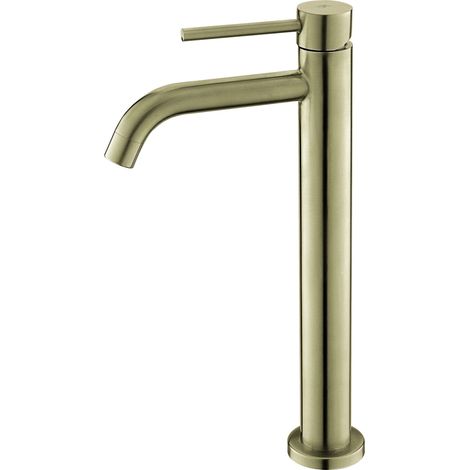 Rubinetto lavabo alto  Serie PLENUM finitura oro spazzolato - KÄLLA