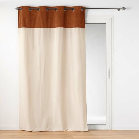 Rideau à top bouclette Marron Clair 140x240 cm (1/4)
