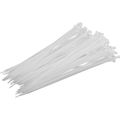 Colliers de serrage en nylon blanc 4,8 x 400 mm, 100 pièces, Proline