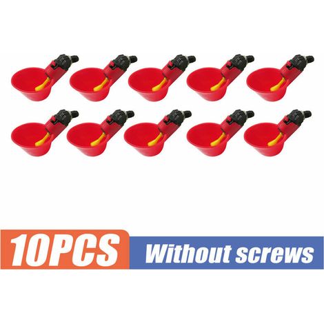10 pcs Abreuvoir Poules,mangeoire Poule Automatique Abreuvoir Poussin,Bol d'eau Potable,Abreuvoirs Automatique pour Poulet, Canard, caille, oie,Dinde (1/5)