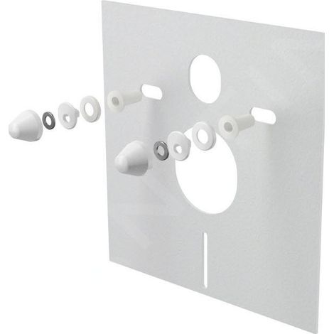 Kit de montage pour cuvettes de toilettes et bidets suspendus avec isolation (blanc) (1/2)