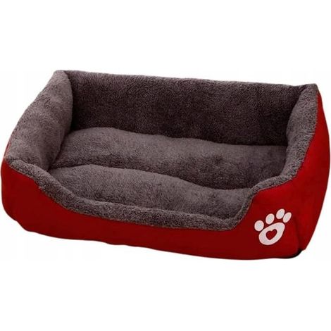 Panier pour chien et chat, polyester, rouge/gris (1/5)