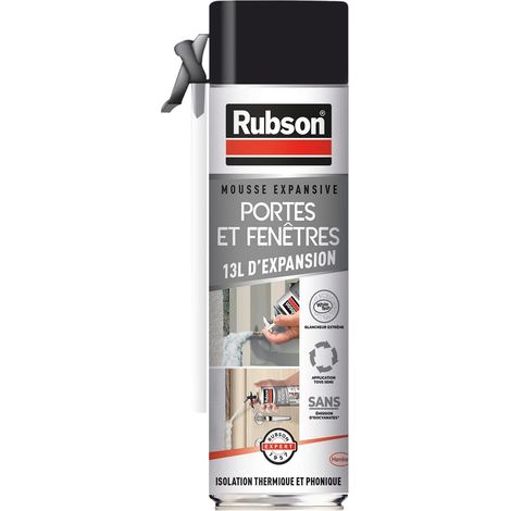 Mousse Expansive Isole Portes et Fenêtres, Mousse pour isolation acoustique et thermique des cadres de portes et de fenêtres, Mousse tous sens blanche 500 ml, Blanc (1/5)