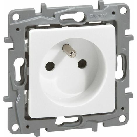 Prise 2P+Z 16A obturateur blanc Niloe (1/2)