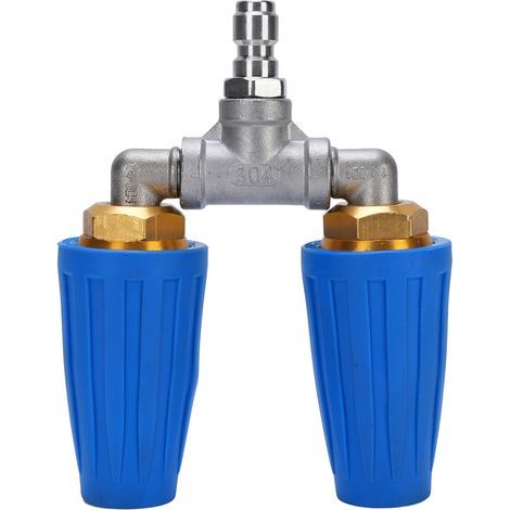 Hochdruckreiniger mit Doppelturbinendüse, 1/4 Zoll Edelstahl, 4000 psi, rotierender Turbo für die Reinigung von Gartenautos, blau (1/5)