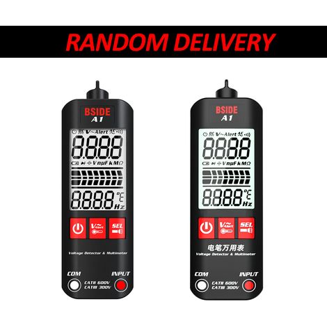 BSIDE A1 Mini Multimètre Poche LCD Testeur Électrique Voltmètre 2000 Comptes Tension DC/AC Fréquence Résistance NCV Continuité Détecteur Fil Phase Neutre Vrai RMS avec Étui Zip (1/4)