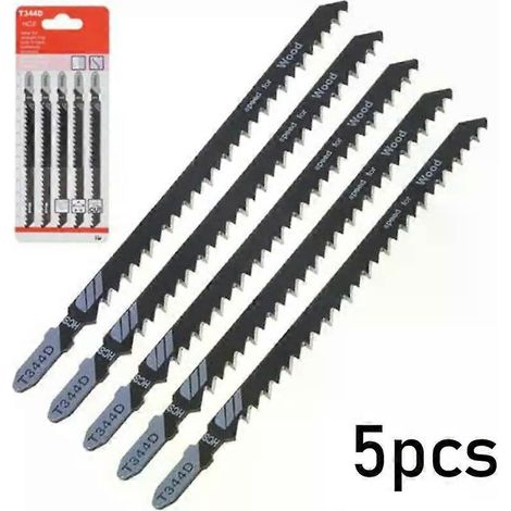5-teiliges Stichsägeblatt-Set T344D 6T T-Schaft HCS Stichsägeblätter für Holz und Kunststoff, Schnellschneidwerkzeug, Sägeblatt-Ersatzteil (1/4)