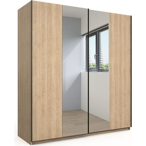 Armoire adulte contemporaine 200 cm chêne sable Juliana (1/3)