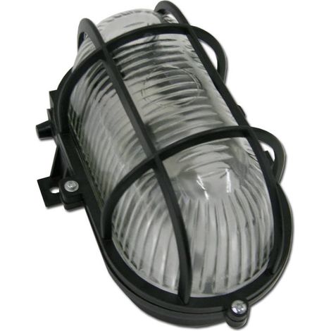 Lampada elettrica applique ovale 60W E-27 scatola nera 14025