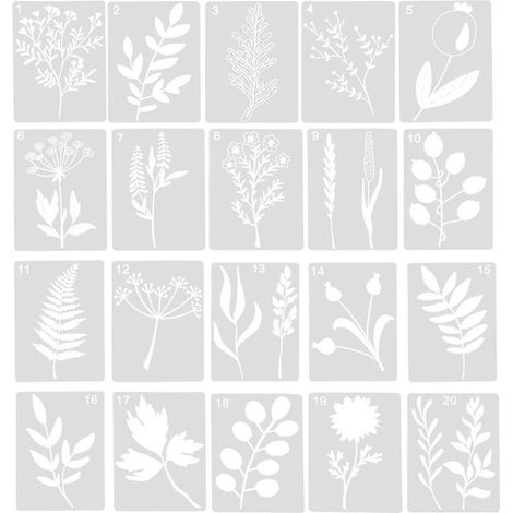 20 feuilles de pochoirs à peindre