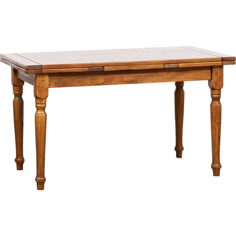 Extendable solid lime wood table Country walnut finish Made in Italy (1/5)