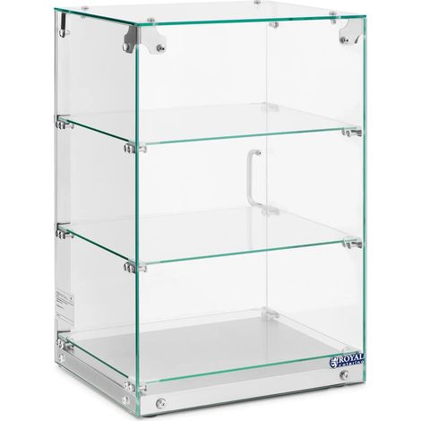 Vitrina neutra de 60 litros 3 niveles acero inoxidable cristal plateado 140010228 (1/5)