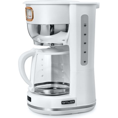 Cafetière Muse MS-220 W - Porte-filtre - 1000W - réservoir 1.4 L (10 tasses) - Cadrant rétro de maintien de la température