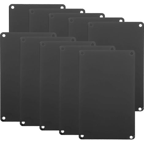 Lot de 10 plaques métalliques nominatives à fixer au mur, pour porte de bureau ou en aluminium, avec cadre de téléphone vierge.-10X6X0.05CM-Black (1/2)