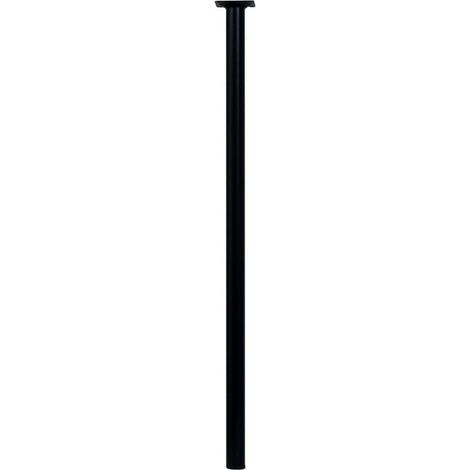 Hettich – Pied de table basse cylindrique fixe en acier époxy noir – Hauteur 70 cm – Charge max 50 kg – Fixation à visser par platine 60x60 mm