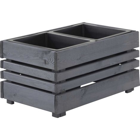 Bac Geteborg 2 pots - Lasuré - 39,4 x 61,7 x 32 cm (1/4)