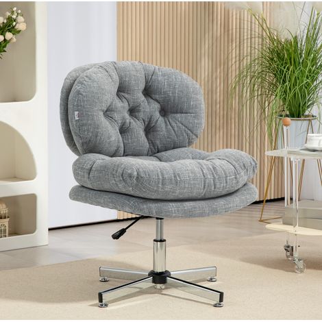 Bürostuhl aus Polyester Grau 65 x 65 x 84-94 cm, Sitzpolster 18,5 cm, Wippfunktion, höhenverstellbar (1/5)
