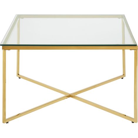 Interiors by Premier Contemporary Design Gold Finish Cross Base End Table, Versatile Side Table, Functional Table For Livingroom (1/5)