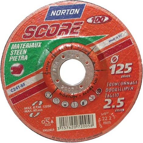 Meule de tronçonnage matériaux à moyeu déporté 115x2.5x22.2 (1/2)