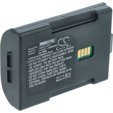 vhbw Akku Ersatz für LXE MX7392BATT, MX7394BATT, MX7A380BATT für Barcodescanner POS (3400mAh, 7,4V, Li-Ion)
