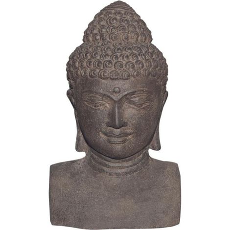 Tête de bouddha buste 31 cm - Gris anthracite 30 cm