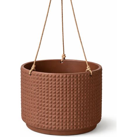 Pot de fleurs suspendu marron pour l'intérieur et les balcons (1/3)