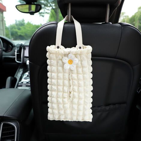 BUNTHAUS Boîte à mouchoirs de voiture, Netflix Puffy Grid Car Hanging Seatback Tissue Drawer, Car Decoration Supplies DIY (1/5)