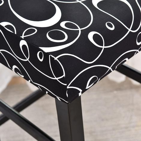 2 PCS housse de chaise, housse de chaise haute élastique, housse de chaise, noir (1/5)