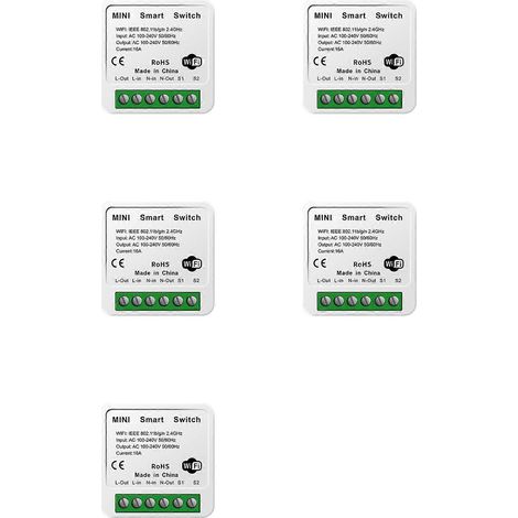 interrupteurs Tuya 16A MINI Wifi DIY unidirectionnels avec minuterie et relais pour l'automatisation et le travail intelligent (1/5)