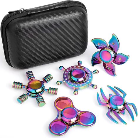 Jouets pour 4-12 Ans Enfants Party Favors Fidget Finger Hand Spinner Alliage Métal Petit Gadget Bureau Jouets Spinning Top Focus Spirale Twister Fingertip Gyro Stress Relief ADD ADHD EDC Anti Anxiety (1/5)