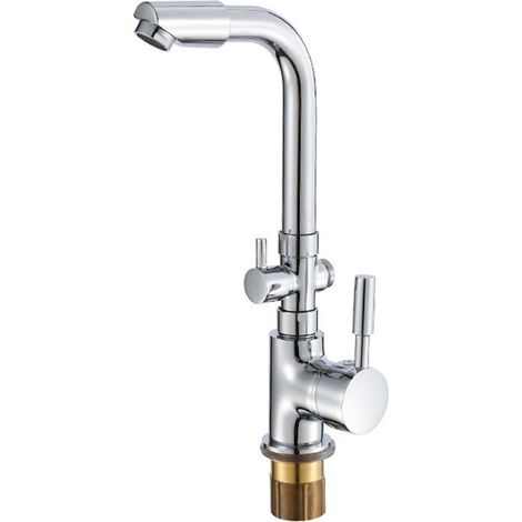 Robinet lave-linge - laiton - double sortie - pour buanderie (1/5)
