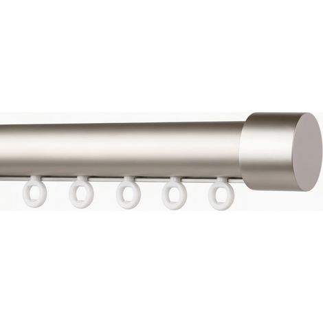 Kit rail à rideau Ø20mm Doré Satiné 250cm - Embout Bouchon - Support mural extensible (1/5)