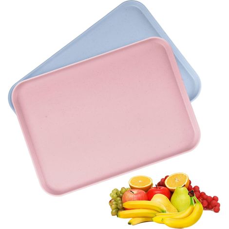 2 Plateaux Rectangulaires En Plastique Légers Antidérapants Pour Cuisine Hôtel École 30,5x22cm (1/5)