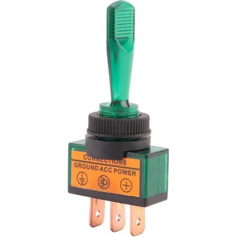 Interrupteur à bascule lumineux SPST marche/arrêt, lot de 4, 12 V CC, 20 A, pour voiture, bateau ou tableau de bord. (1/4)
