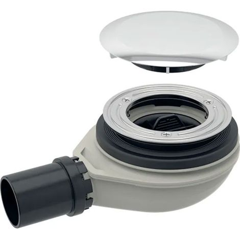 Sifone doccia Geberit d90, con tappo per piletta, altezza della chiusura idraulica 30 mm, scarico in PE 150.583.21.1