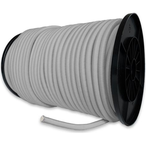 Cuerda elástica Gris 100 metros - Calidad Profesional TECPLAST 9SW - Cable elástico - Diámetro 9 mm
