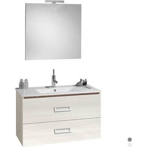 MEUBLE DE SALLE DE BAINS SUSPENDU « FANTASY » AVEC LAVABO ET MIROIR 90 CM Dimensions : Gris Matrix