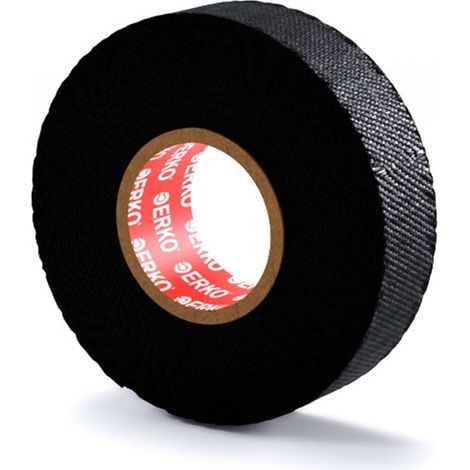 ERKO Nastro telato isolante nero, adesivo per cablaggi automobilistici e cablaggi 15 m x 19 mm, schermato, resistente al calore (1/5)