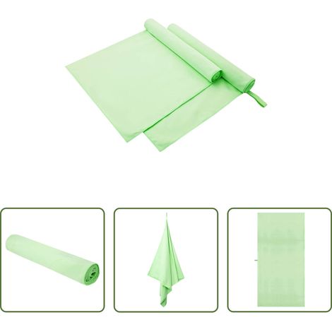 vidaXL Fitnessstudio - Sporthandtücher 2 pcs Grün 180 x 90 cm Polyester und Polyamid (1/5)